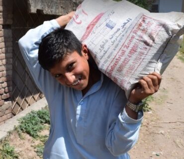 Food supplies for poor family in Pakistan