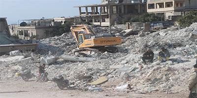 Devastation in the Syrian town of Harim