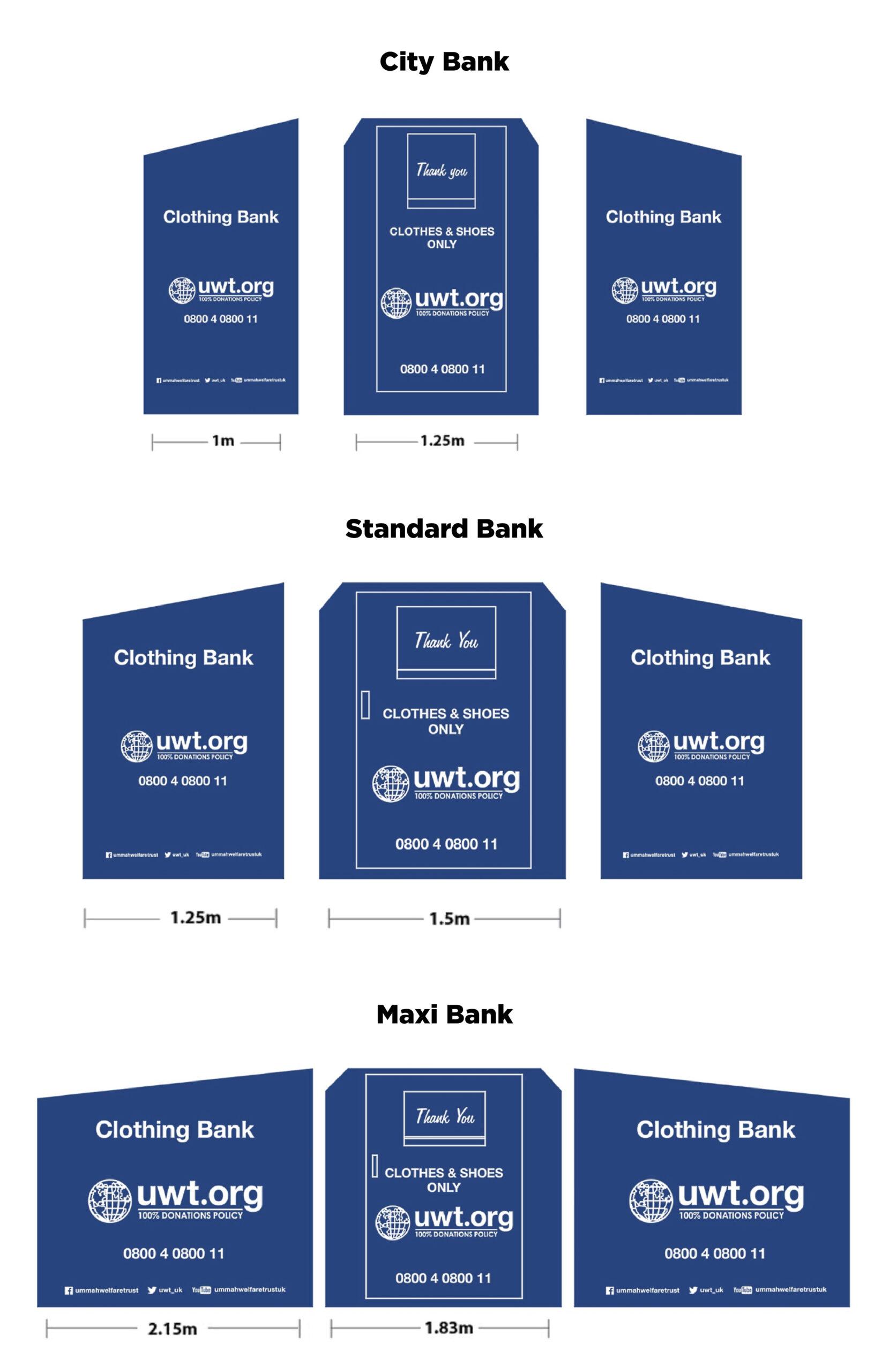 UWT clothing bank sizes