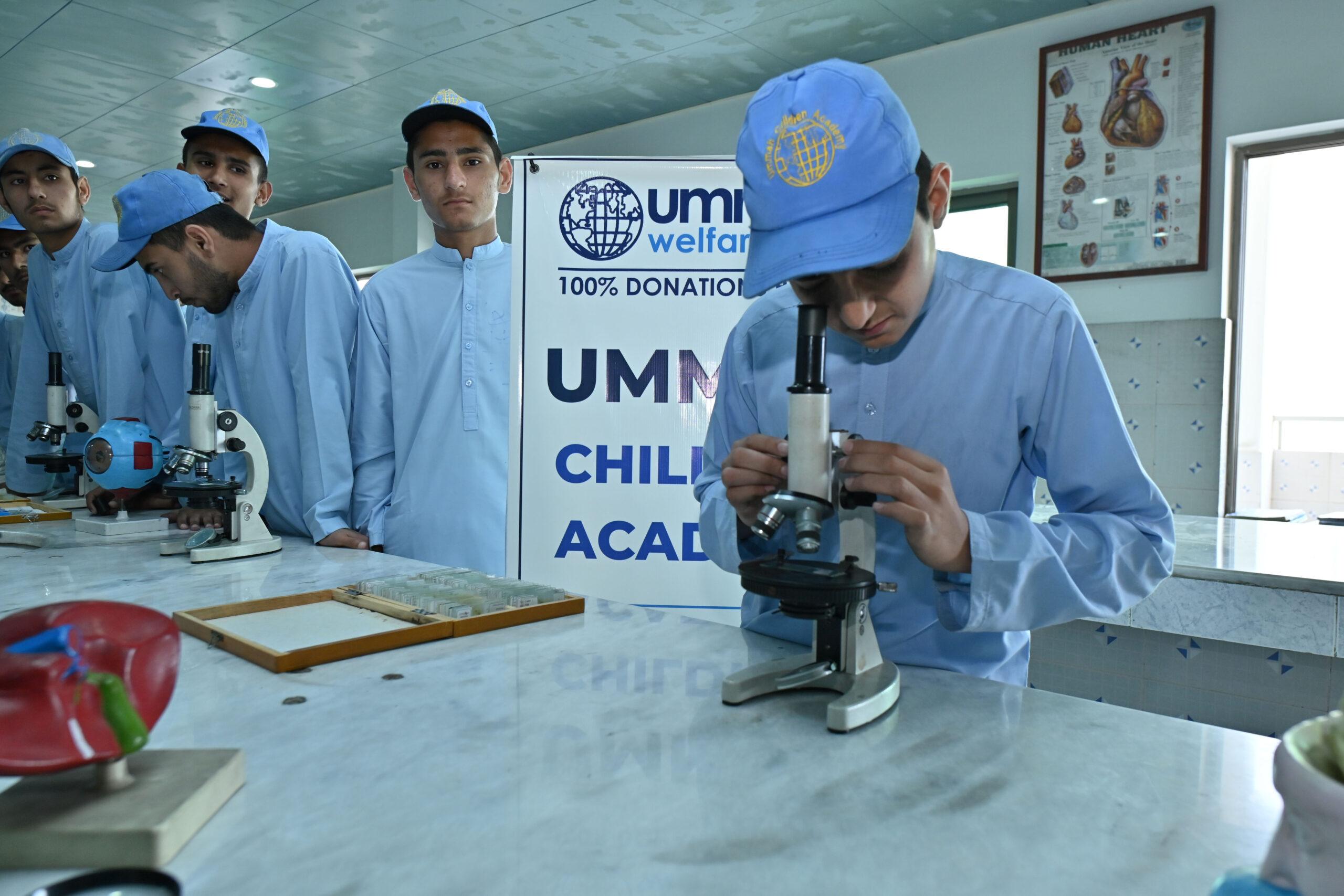 Children at the Ummah Children Academy in Nowshera, Pakistan
